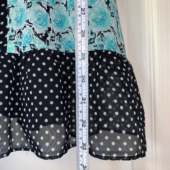 Johnny Martin Vintage-Inspired Summer Dress Size 5 – Turquoise Floral & Polka Do - Picture 10 of 13